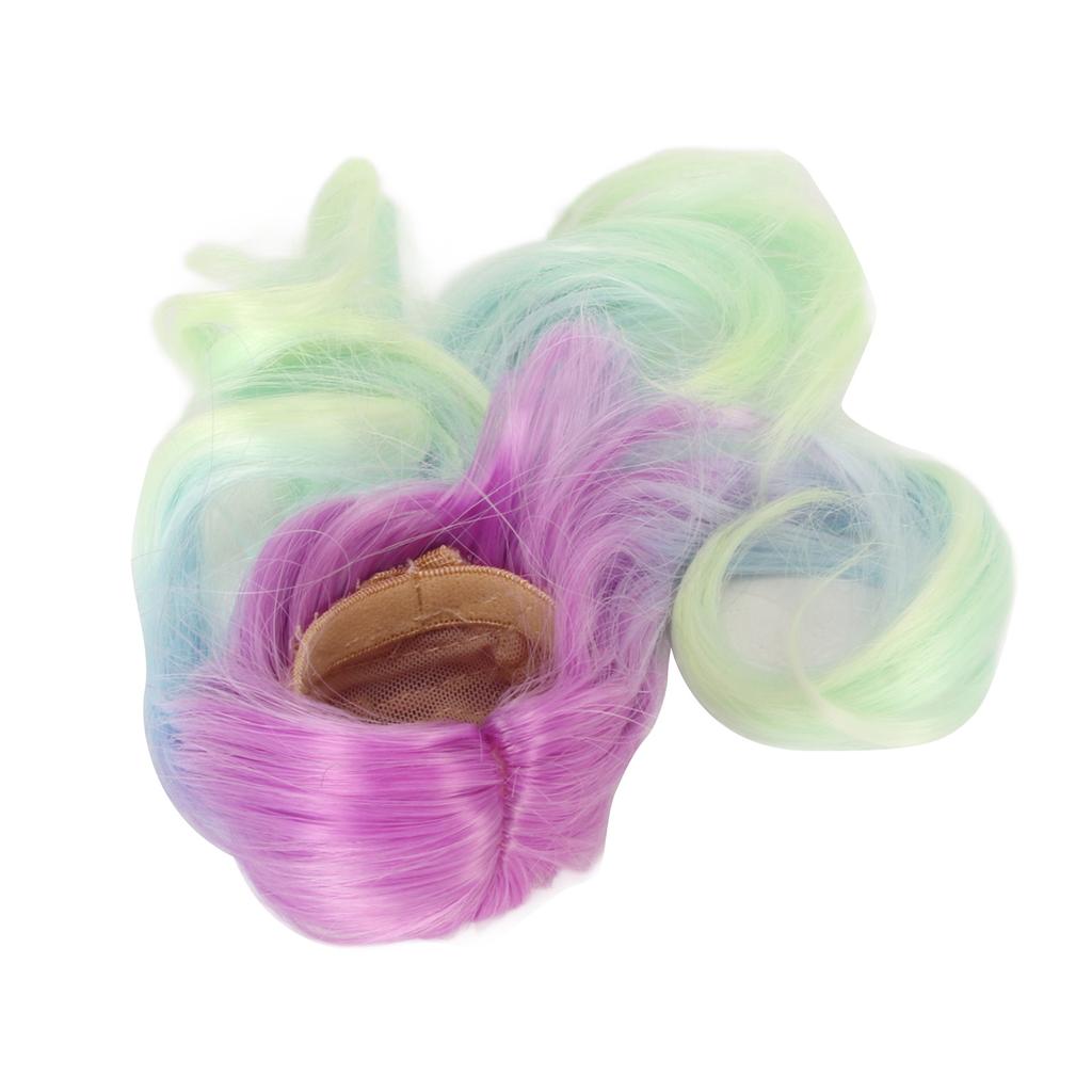 1 6 Kugelgelenkpuppenperücke Simulationskopfhaut Weiche Hochtemperaturseide Puppen Ersatzhaarperücke für 15,5-17cm Kopf