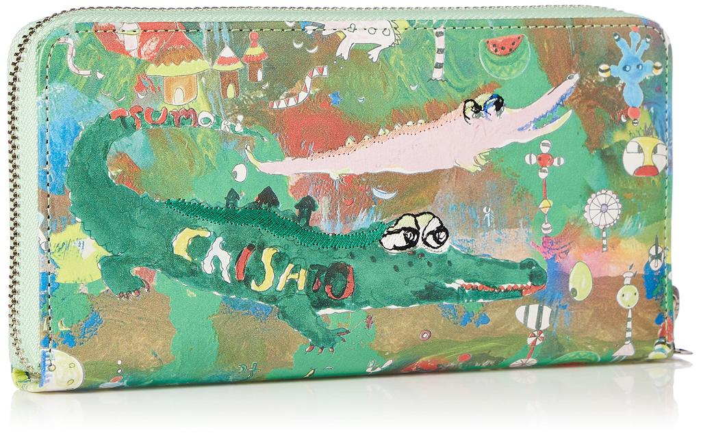 Tsumori Chisato Damski Zielony Safari Okrągły Długi Portfel Kamuflażowy (07), Jeden rozmiar pasuje do wszystkich