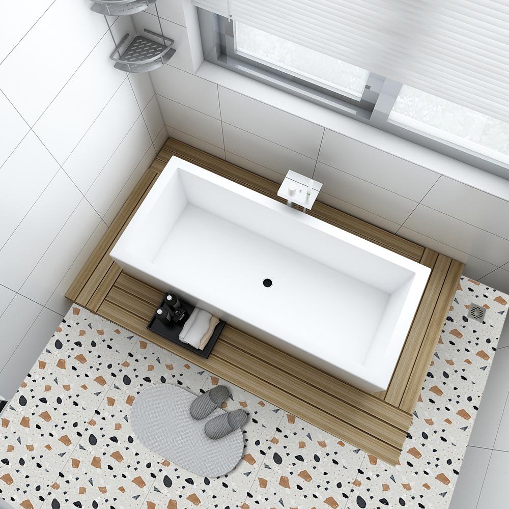 10ks Nálepka na mramorové teracové dlaždice Kuchyňský backsplash Olejotěsná skříňka Umyvadlo Slupka &; Stick vodotěsné umělecké samolepky na zeď