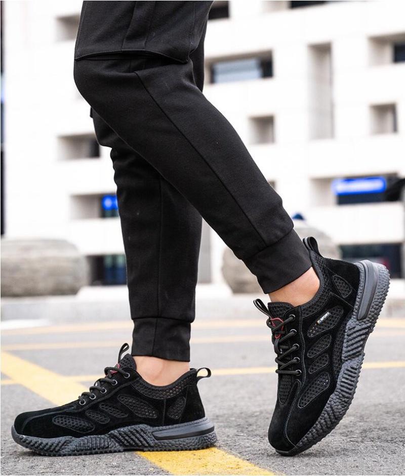 Summer Work Shoes with Protection Breathable Lightweight Safety ShoesSteel Toe Cap Working Male Construction Work Mesh Sneakers