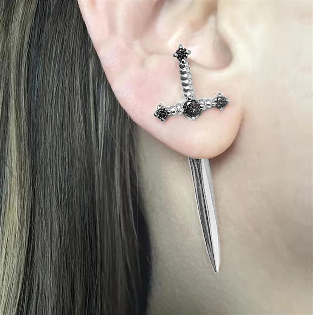 Lady's Earring Vintage Crystal Diamond Dagger Earrings