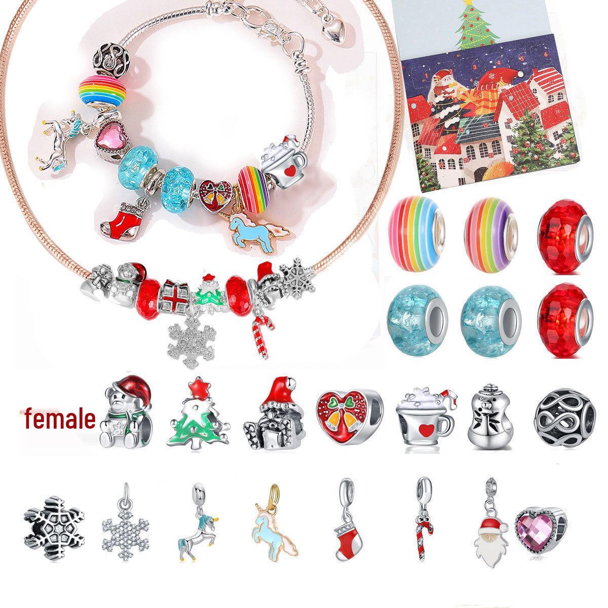 

Ювелирный рождественский календарь ожидания: Набор для изготовления браслетов из бусин своими руками