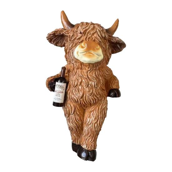 

Highland Cow Plant Pot Hugger Figurine Funny Resin Cow Flower Pot Decoration Cute Farm Animal Ornament for Indoor Outdoor Patio Balcony Yard Lawn