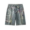 New Summer Loose Denim Mid-pants Men's Fried Salt Street 5-point Pants
