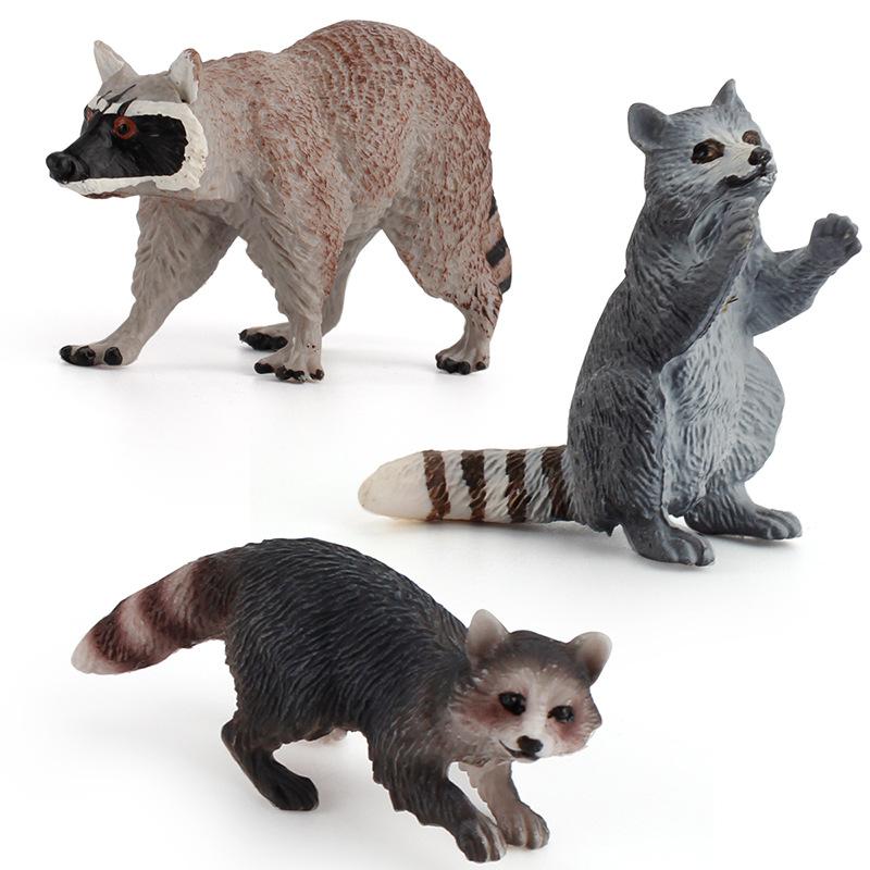 Simulated Animal Model Raccoon Mini Mammal Static Ornament Children'S Science And Education Cognitive Figure Toy
