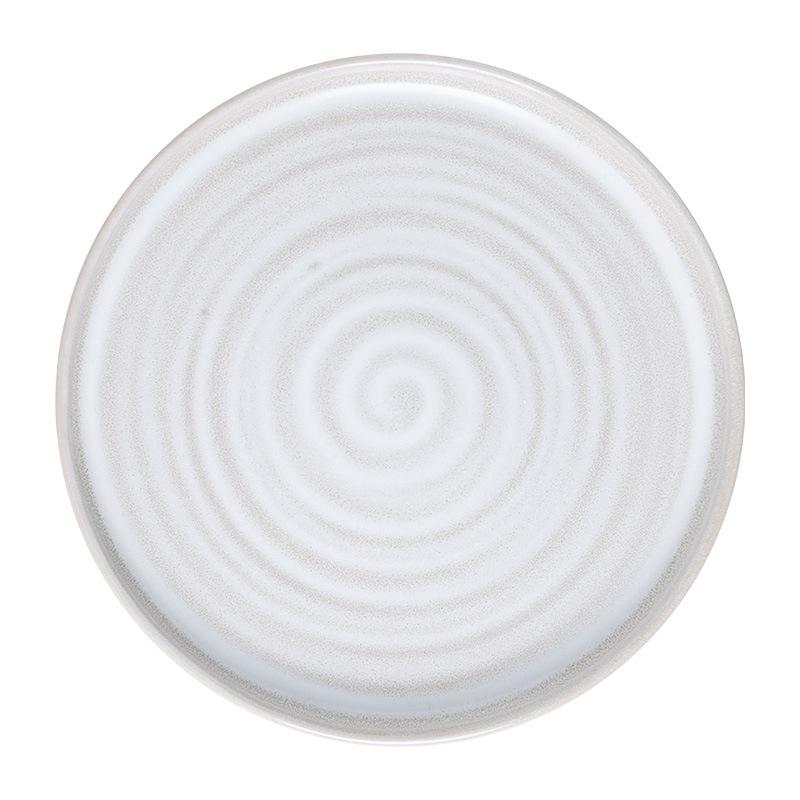 If The Old Series Ceramic Shallow Plate Retro Plate Household Tableware Ring Pattern Large Plate Western Food Steak Plate Salad Plate Vegetable Plate