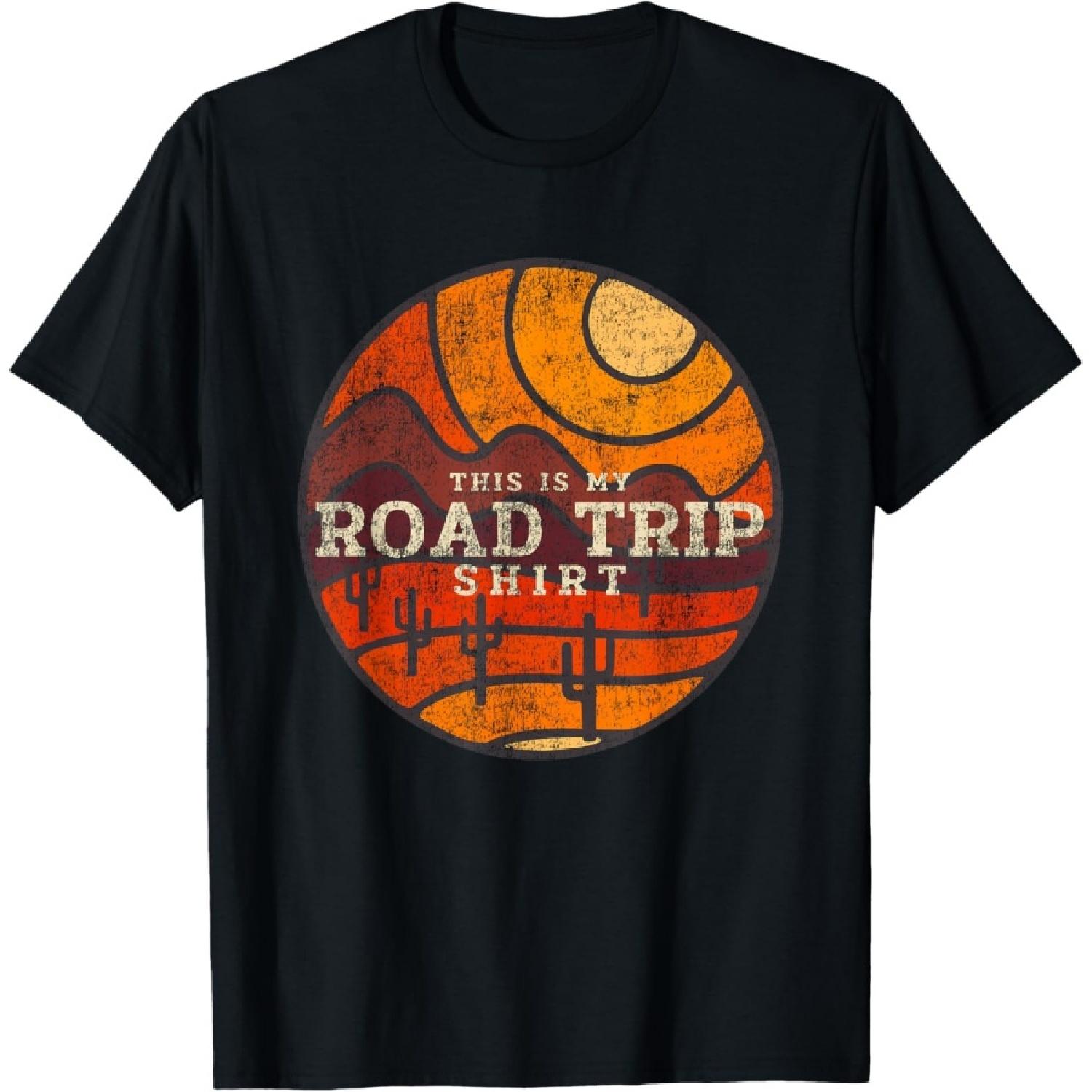 

This Is My Road Trip Shirt Cactus Mountain Desert Sunset Art T-Shirt XXXXXL чорний