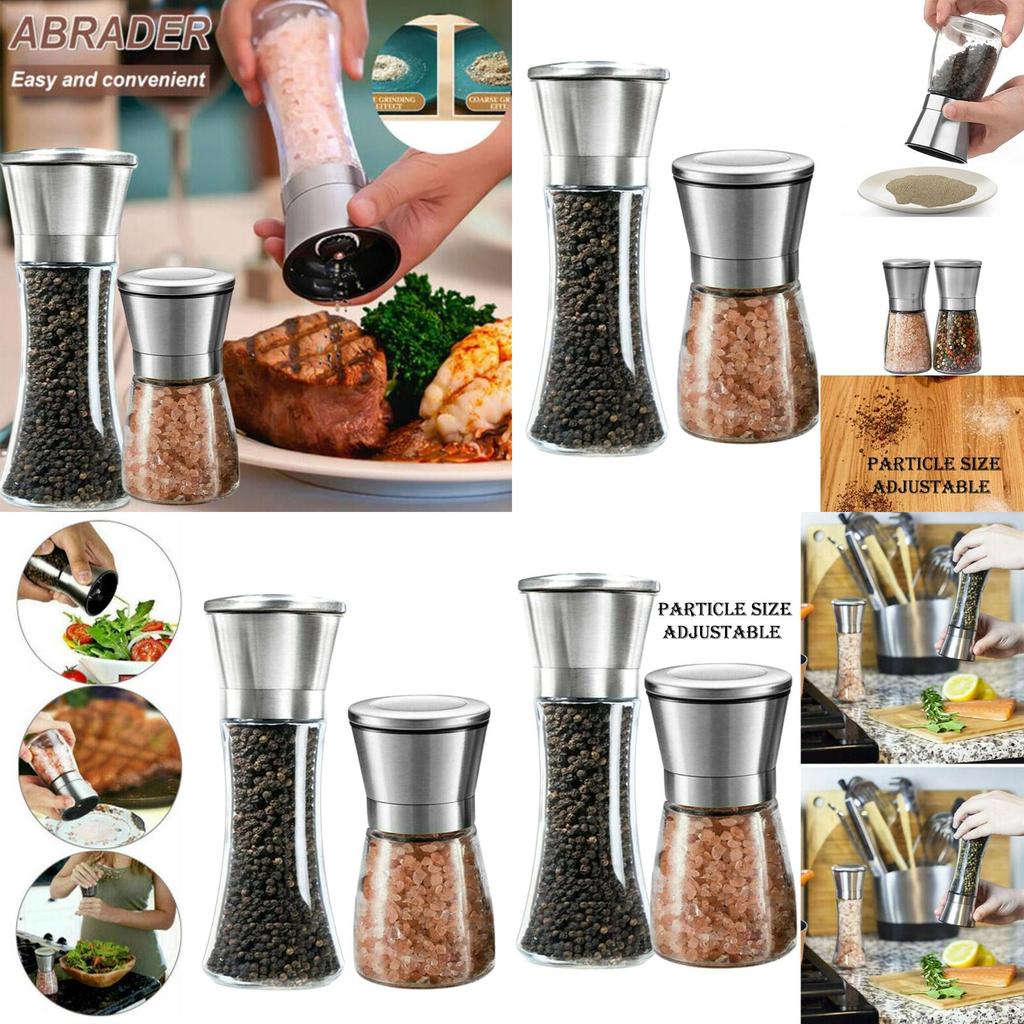 Premium Salt- och Pepparkvarnset 304 Rostfritt Stål Glas