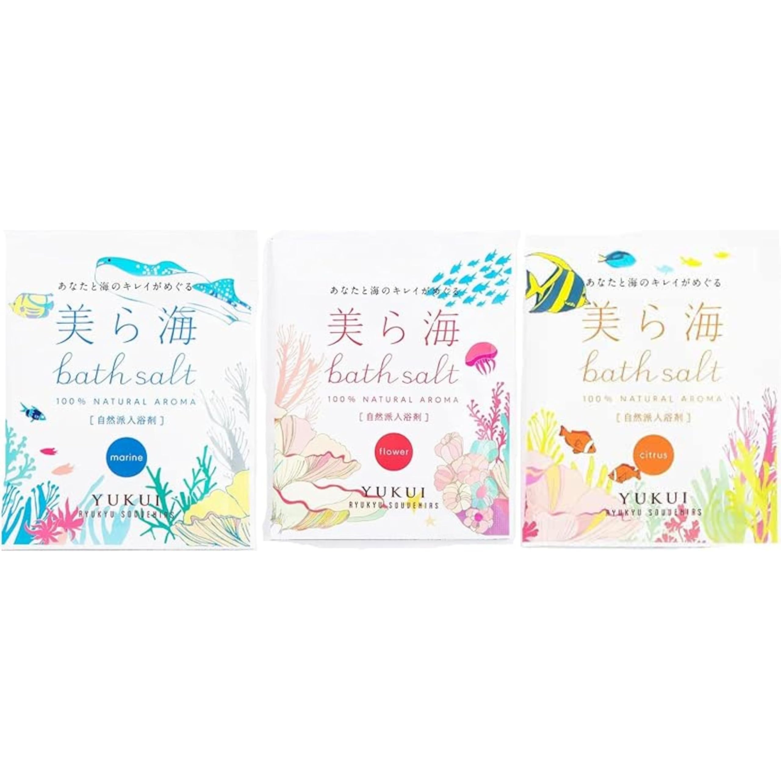 Churaumi Bath Salt 3 types (Flower) (Citrus) (Marine) фиолетовый