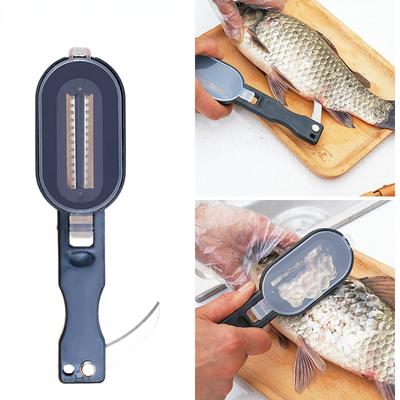 1 Pcs Fish Skin Brush Fast Remove Fish Scale Scraper Planer Tool Fish Scaler Fishing Knife Cleaning Tools Kitchen Cooking Accessorie