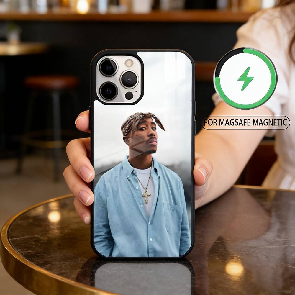

Rapper 2Pac Singer Phone Case For iPhone17,16,15,14,13,12,11 Plus,Pro Max Magnetic For Magsafe Wireless Charging iPhone16