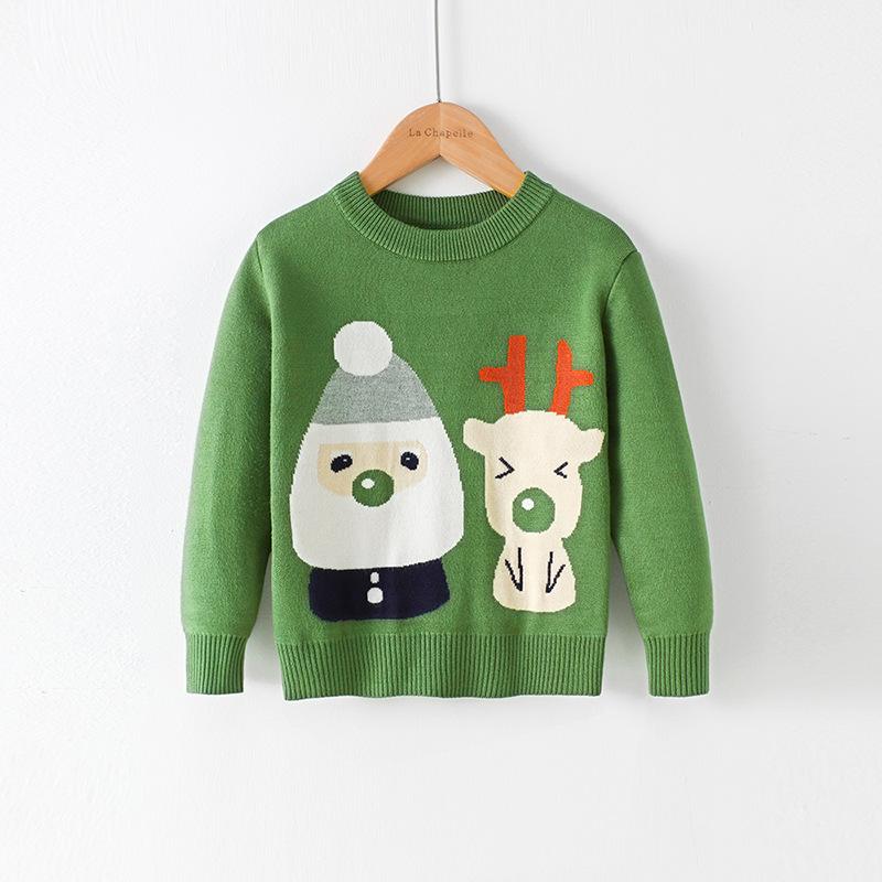 New Christmas Reindeer Sweaters for Children, Autumn and Winter Knitted Sweaters for Boys, Girls and Babies