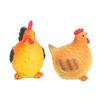 2PCS Easter Chicken Figurines Rooster and Hen Statue Resin Ornaments for Indoor Outdoor Tabletop Decor