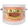 Zweifarbige florale Hip-Hop-Grillz: Gold 8-Zähne Schmuck