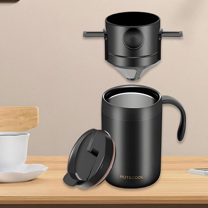 Insulated Coffee Travel Mug Leakproof Travel Mugs Insulated For Hot And Cold Reusable Double-Wall Vacuum Bottle With Leak-Proof