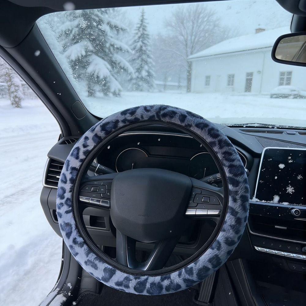 Leopard Fur Steering Wheel Cover 38cm Car Steering Wheel Cover Steering Wheel Cover Vehicle Wheel