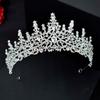 Metal Baroque Crown Round Tiaras Rhinestone Crown Elegant Princess Tiara  Women