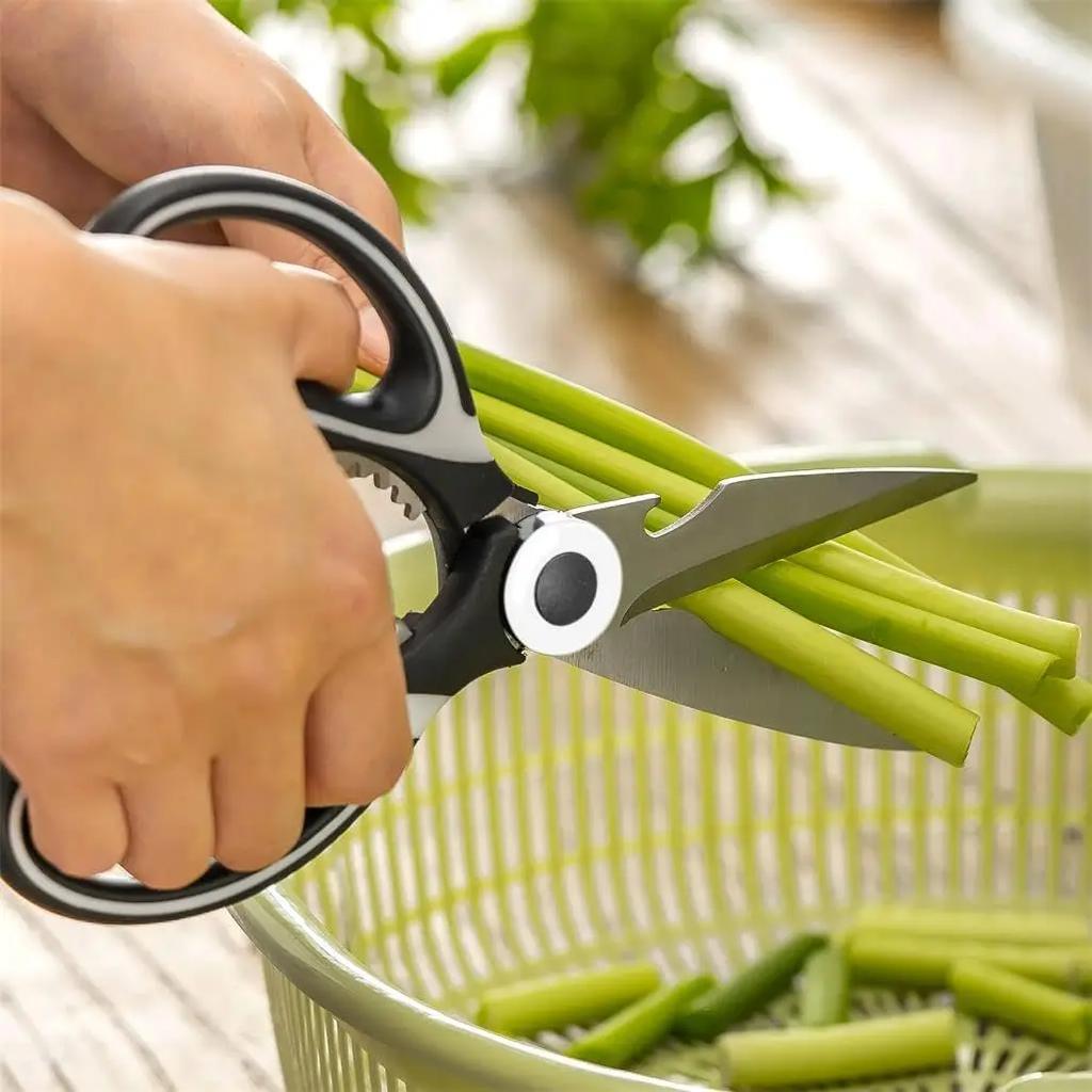 Multipurpose Kitchen Shears Stainless Steel with Cover Sharp Heavy Duty Scissors for Cutting Fish Meat Poultry Herbs Bones