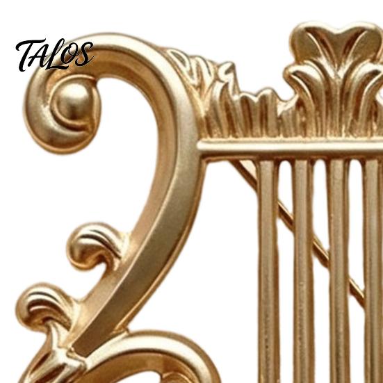 Music Symbol Badge European Classical Harp Brooch Pin, Golden Plated Musical Instruments Vintage Accessory for Men Women Lightweight Alloy