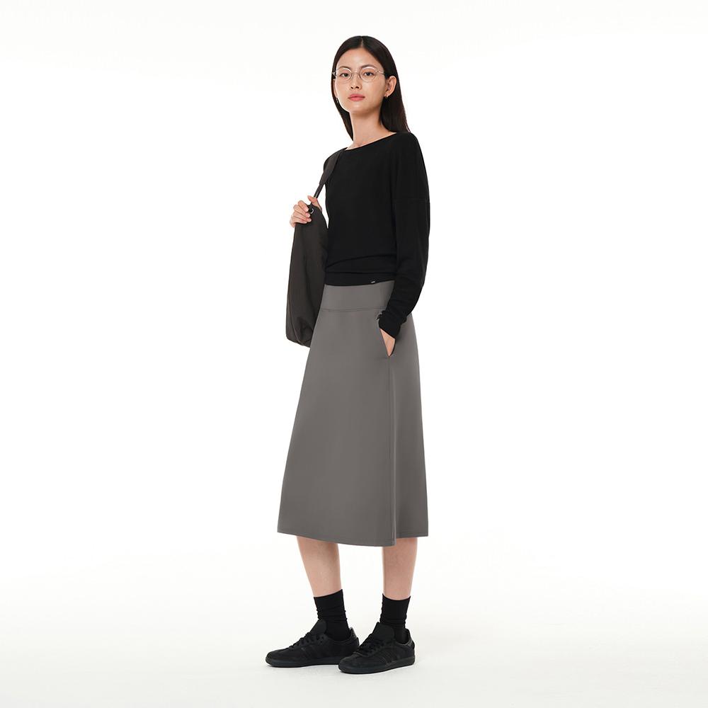 ANDAR Airwarm Brushed Relaxed Fit Midi Skirt