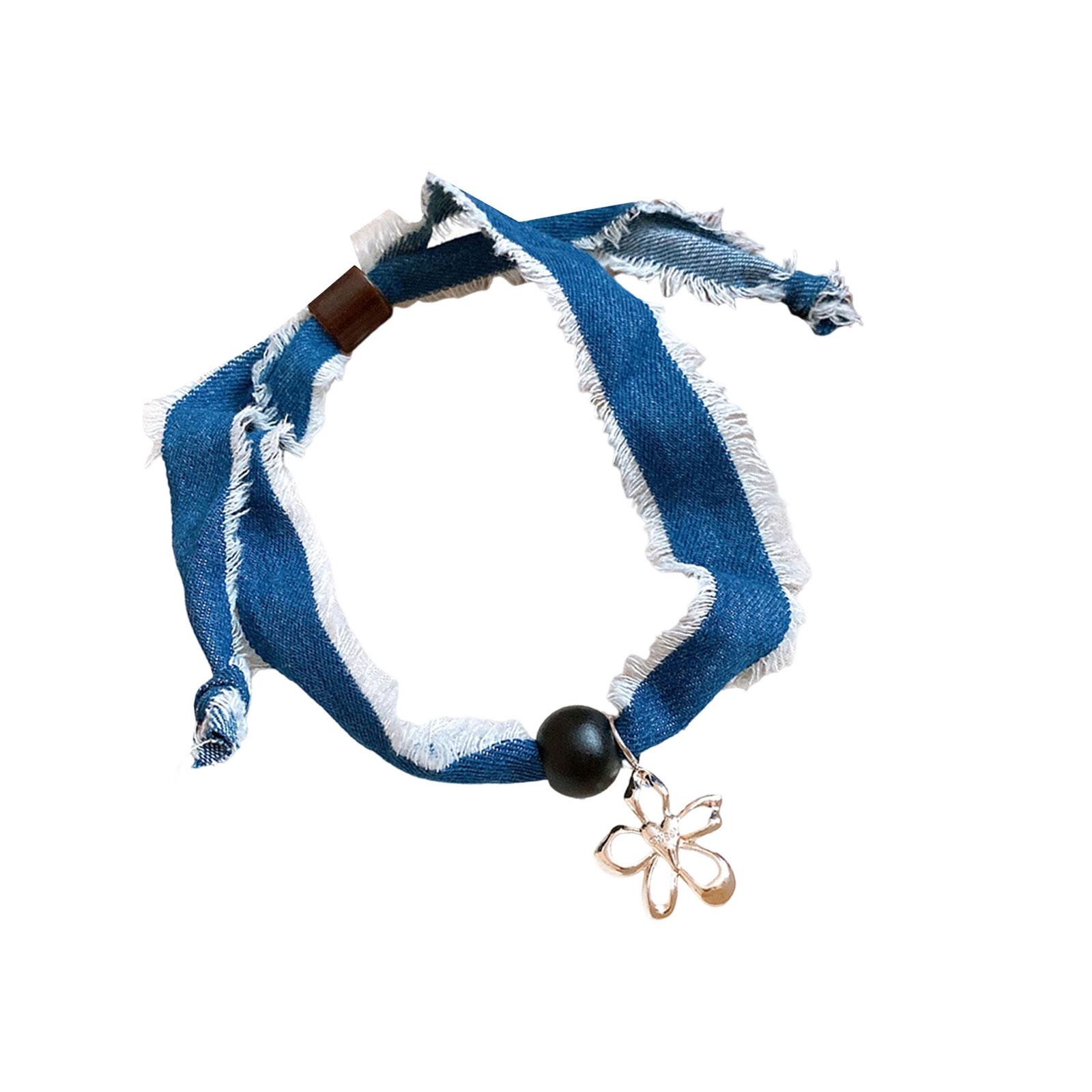 

Lightweight Design Layering Necklace Textured Wood Beads Cloth Alloy Charm Neckchain Feminine Jewelry Accessory