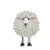 1Pcs Sheep Shape Full Drill Design Elegant Decoration Vintage Pearl Brooch For Women Daily Outfit