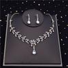 Quality Crystal Bridal Jewelry Sets for Women Fashion Circle Earrings Necklace Set Bride Crown Tiaras Prom dubai jewelry sets