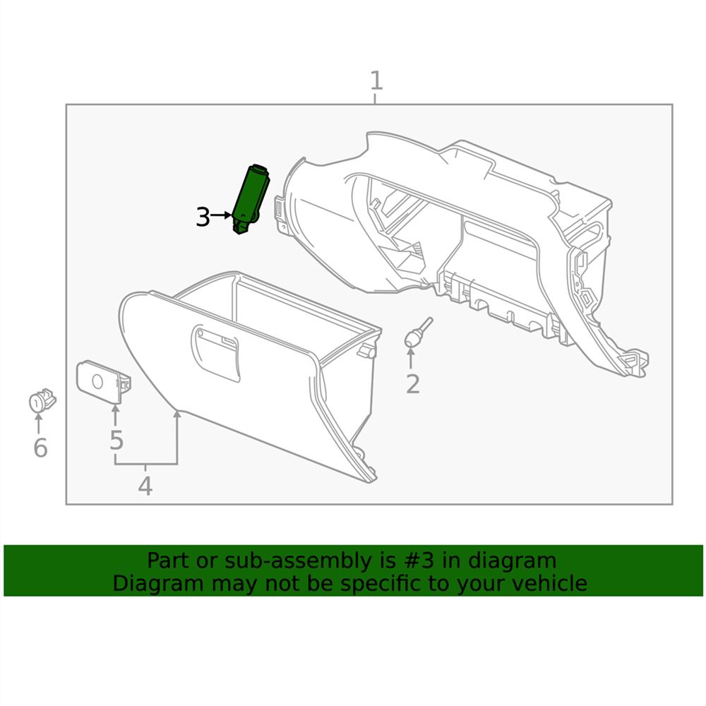 For 2018-2023 TRAVERSE GLOVE BOX DOOR DAMPNER NEW  #13427447