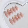 Fine sparkling wavy dots, playful bows, gradient manicure patches, 24 pieces of removable wearable nails