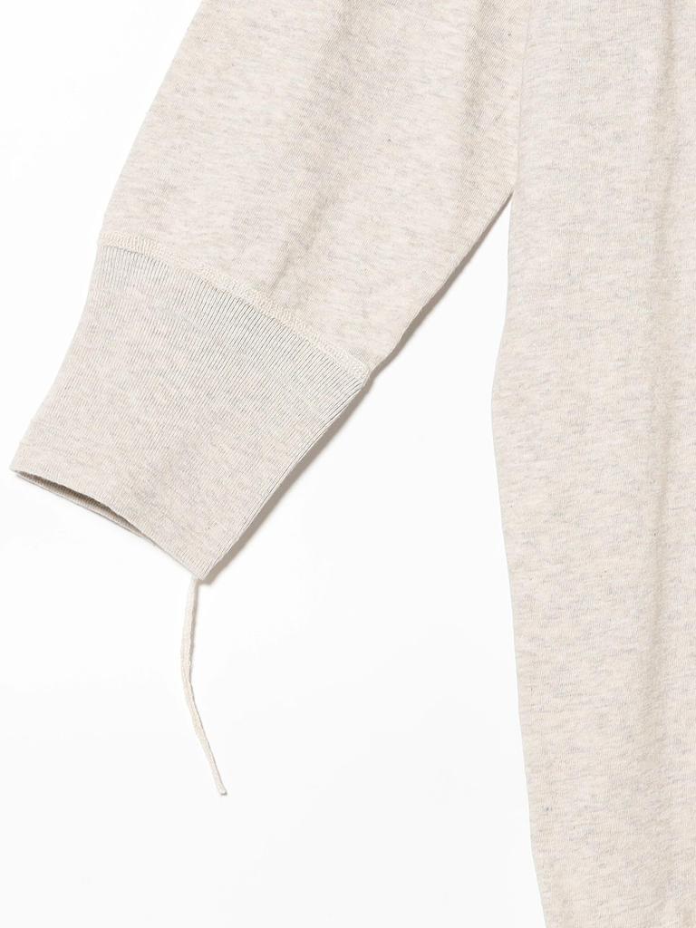 Beams Boy L/S TEE [Special Order] Healthknit BB Henley Neck T-Shirt, 3/4 Sleeves, Women's, Oatmeal, One Size