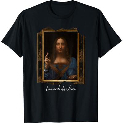 Salvator Mundi by Leonardo Da Vinci Famous Painting Art T-Shirt