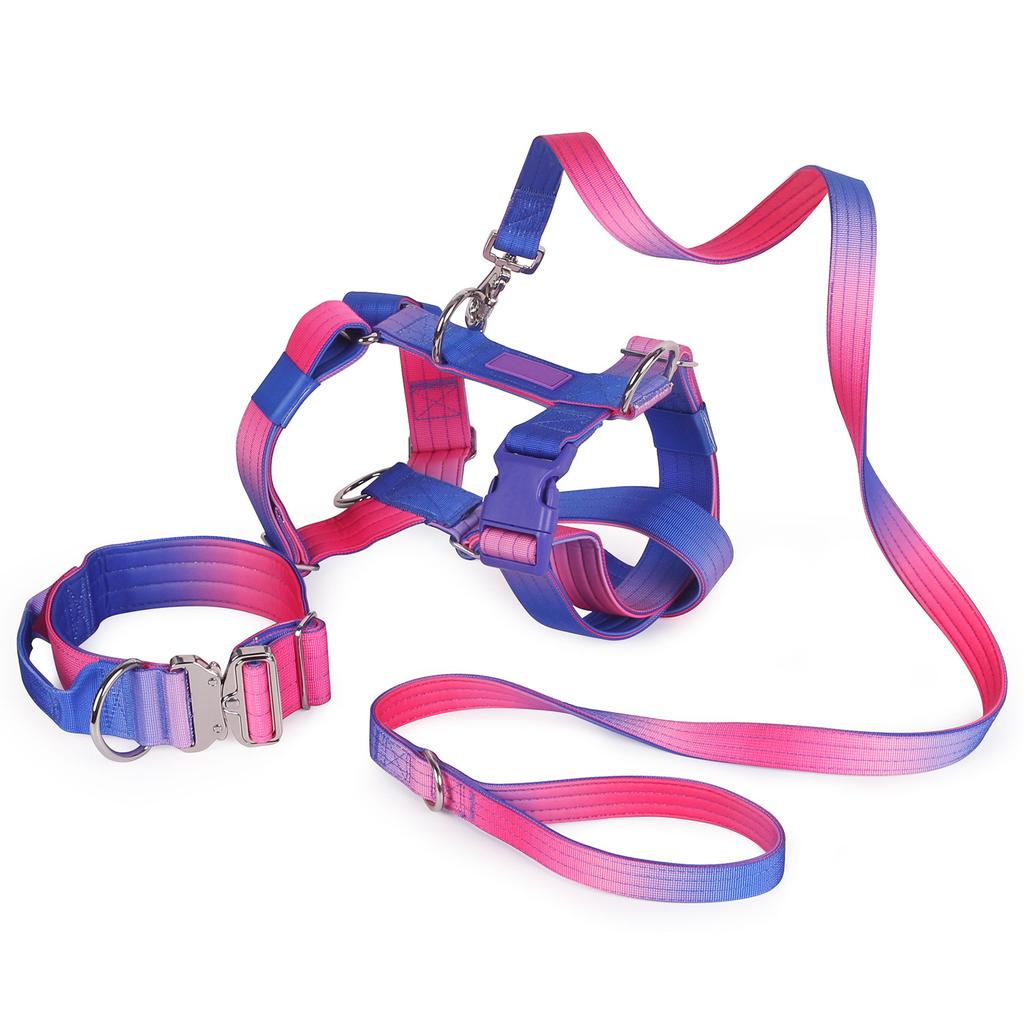 Tactical Dog Harness Dog Leash Collar -No-Pull Outdoor Training Anti-Escape Pet Harness Pet Harness Vest for Medium& Large Dogs