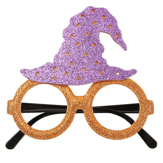 xiaobudian Halloween Party Glasses for Kids Adults, Glitter Frame Cosplay Decoration, Funny Pumpkin Skull Ghost Bat Eyewear Accessory Favors