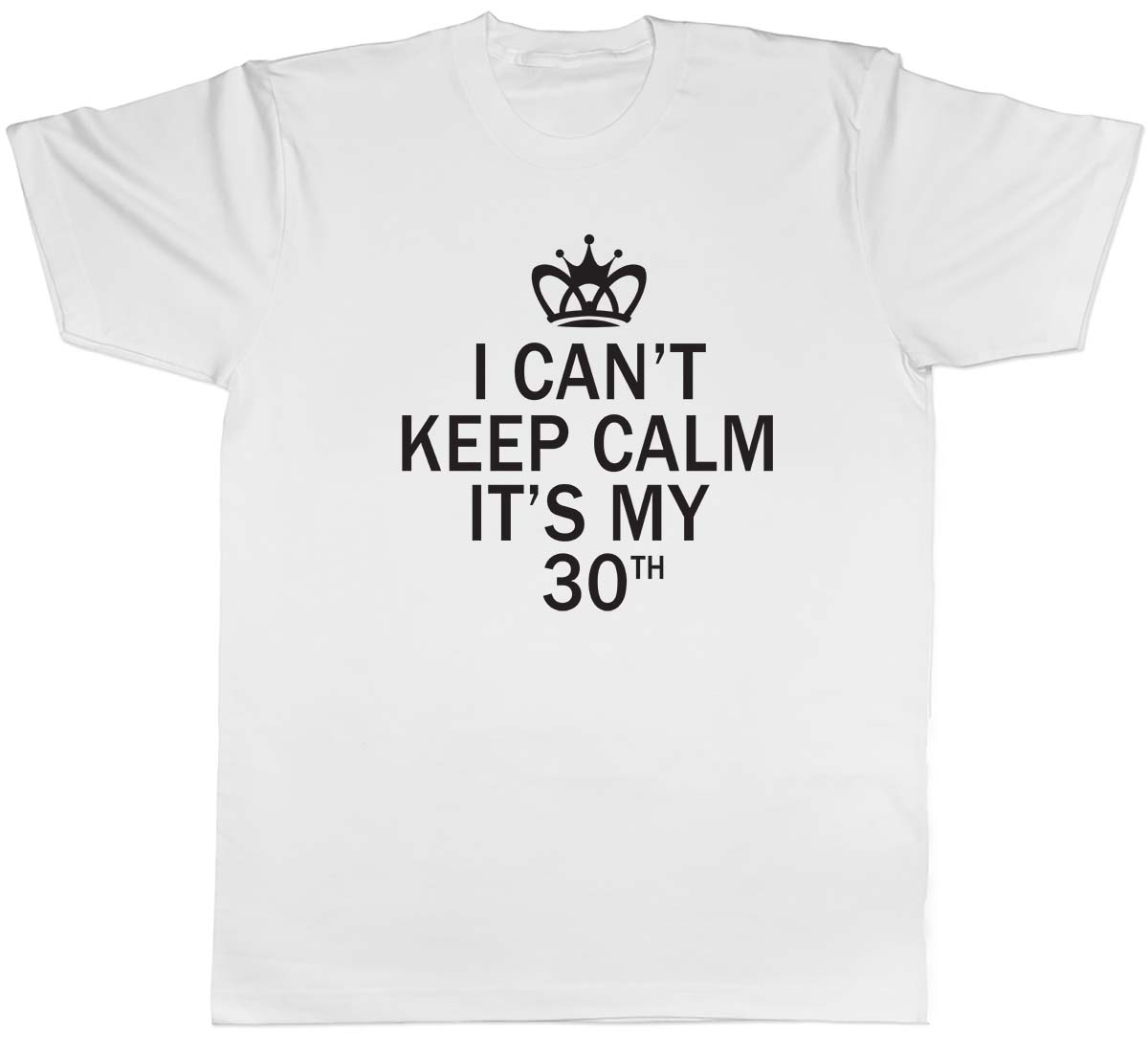 I Can t Keep Calm It s My 30th Funny Birthday Mens Unisex T-Shirt Tee L
