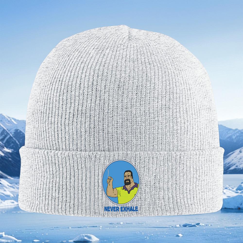 Man holding cigarette and shirt Men Women Unisex Knitted Hat Beanie Pullover Cap Winter Thermal Warm Christmas Outdoor Cycling H