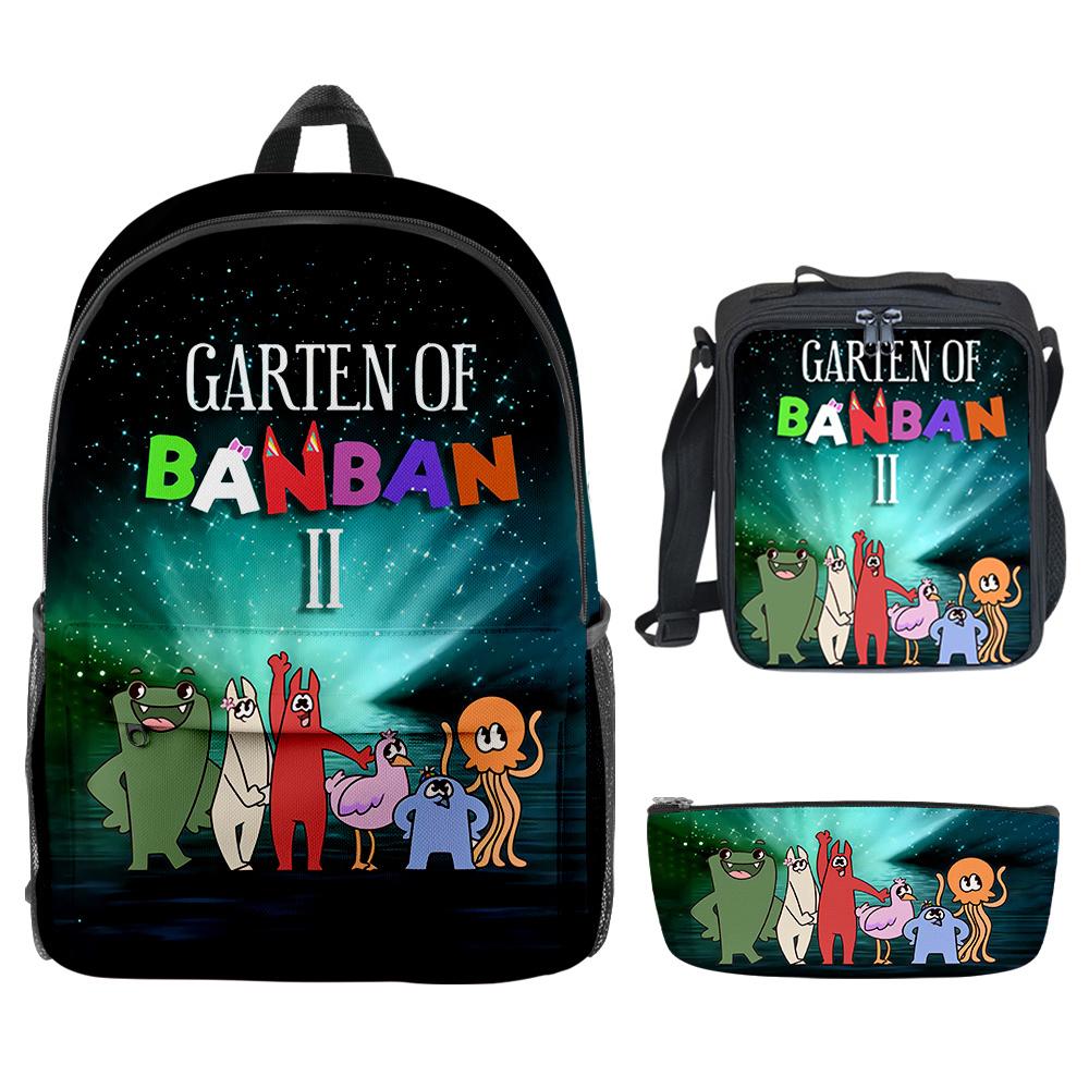 Luxury Youthful New Garten of Banban 3D Print 3pcs/Set School Bags Laptop Daypack Backpack Crossbody Lunch bag Pencil Case