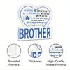 1pc Contemporary Acrylic Sign 'Brother' Table Decor - Heart-Shaped 2D Flat Design with Blue & White Text, Farmhouse Living Room Desktop Decoration