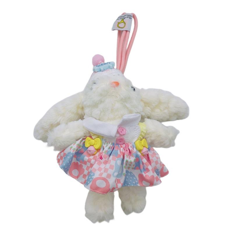 Cartoon Plush Princess Dress, Long-eared Rabbit Keychain, Cute Dress-up Rabbit Girl Bag Pendant