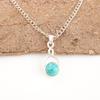 Blue Turquoise Handmade Gemstone Pendant , 925 Solid Sterling Silver Bohemian Jewelry Necklace, Attractive Silver Pendant Gift For Wife