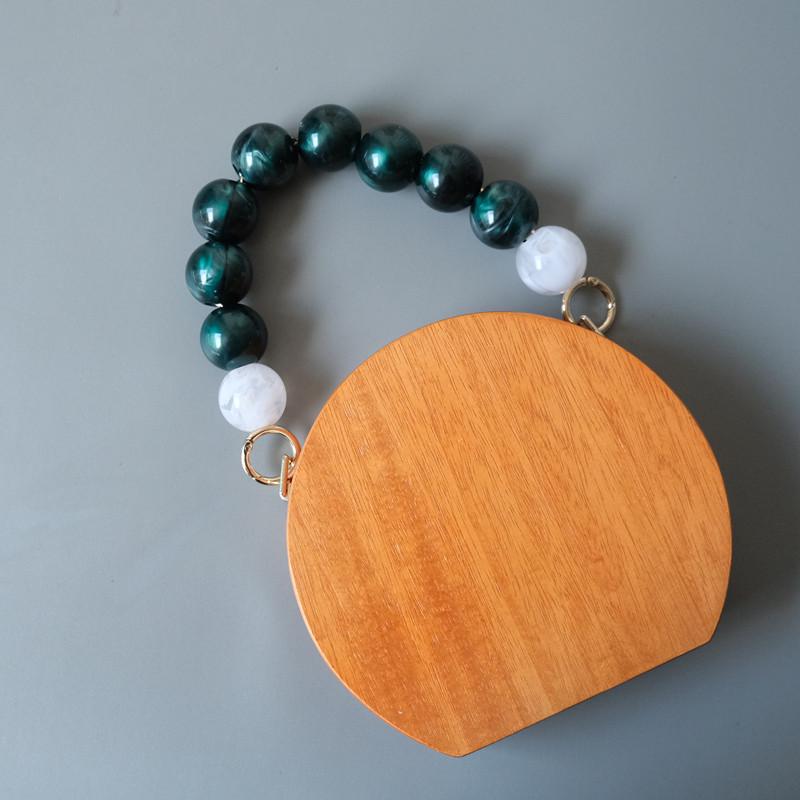 Nuovo accessorio per borsa da donna Parte in resina acrilica bianca verde Bracciale con perline artigianali di lusso Cerchietto per maniglia per borsa di ricambio per donna