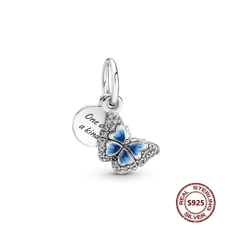 Charms camaleonte adatti a braccialetti originali alla moda in argento 925 con zircone, perlina a forma di polpo e tartaruga, ciondolo a forma di farfalla e lucciola, fai da te per realizzare gioielli