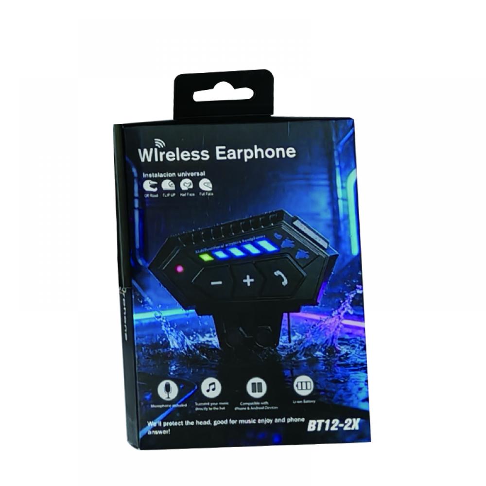 BT12 2X Motorcycle Helmet Headset Bluetooth 5.4 Earphone Wireless Handsfree Waterproof Noise Reduction Voice Control For Moto