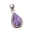 Pietră prețioasă naturală Charoit Pandantiv lucrat manual din argint sterling masiv 925 1.25'' I0J53