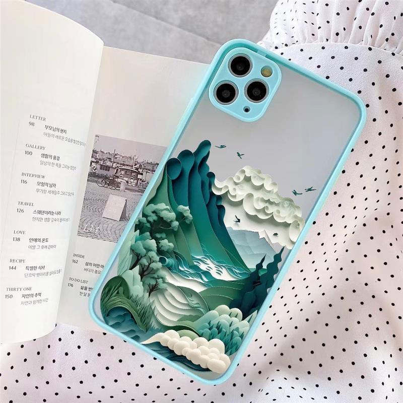 Landscape Printing phone case For iPhone 17 16 15 14 11 12 13 Pro Max Mini 16 Plus XS X XR Creative Mountains Shockproof Cover