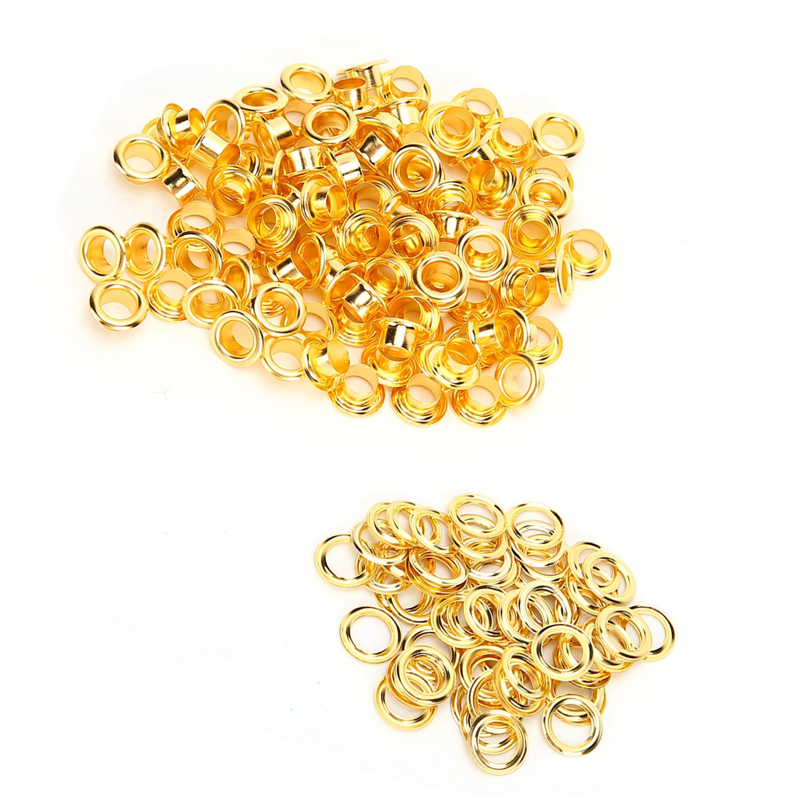 

200 шт. 6 мм заклепки с полым отверстием для обуви DIY ручная работа латунные золотые кожаные аксессуары