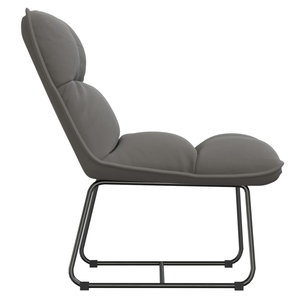 Relax Chair with Metal Frame Light Grey Velvet