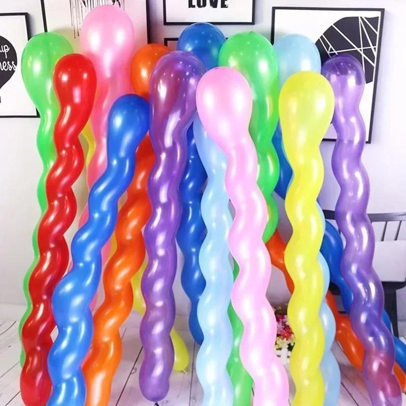 100Pcs Screw Twisted Latex Balloons Large Spiral Long Balloon for Wedding Birthday Party Christmas Home Decoration Supplies Gift
