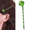 Creative Green Hair Pins Hair Clip for Girls Kid Barrettes Sparkling Clovers Handmade Hairpins Lovely Hairpin