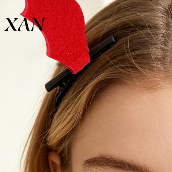 Holiday Themed Hair Ornaments 2Pcs Halloween Red Bat Wings Clips, 3D Wing Hairpin, Sweet And Cool Accessories Gothic Pins, Cute for Women Girls