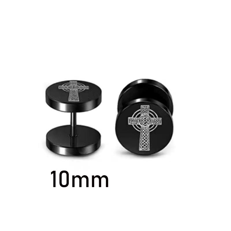 1 Pair Gothic Viking Rune Stud Earrings For Women/Men Stainless Steel Cubic Zirconia Rock Punk Piercing Jewelry